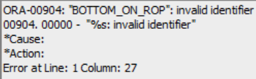 Fig. 2— Example of hallucination on the column name leading to an execution error. (a) Question from a user (drilling expert). (b) SQL statement corresponding to the question above the figure. (c) Resulting Oracle SQL error.