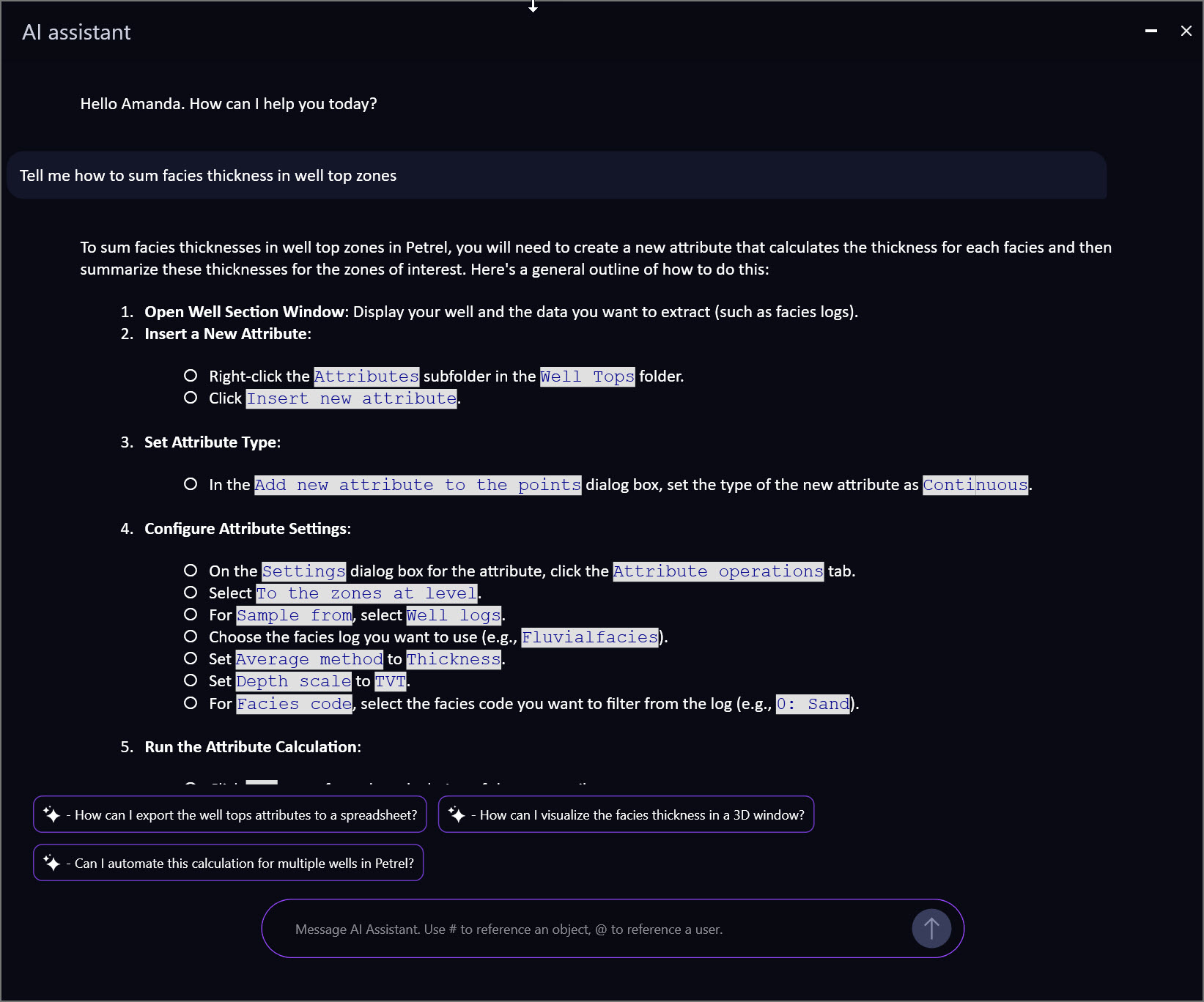 Figure 2: Example of a question that requires a combination of multiple help articles to answer. The AI is able to synthesize this into one succinct flow for the user.